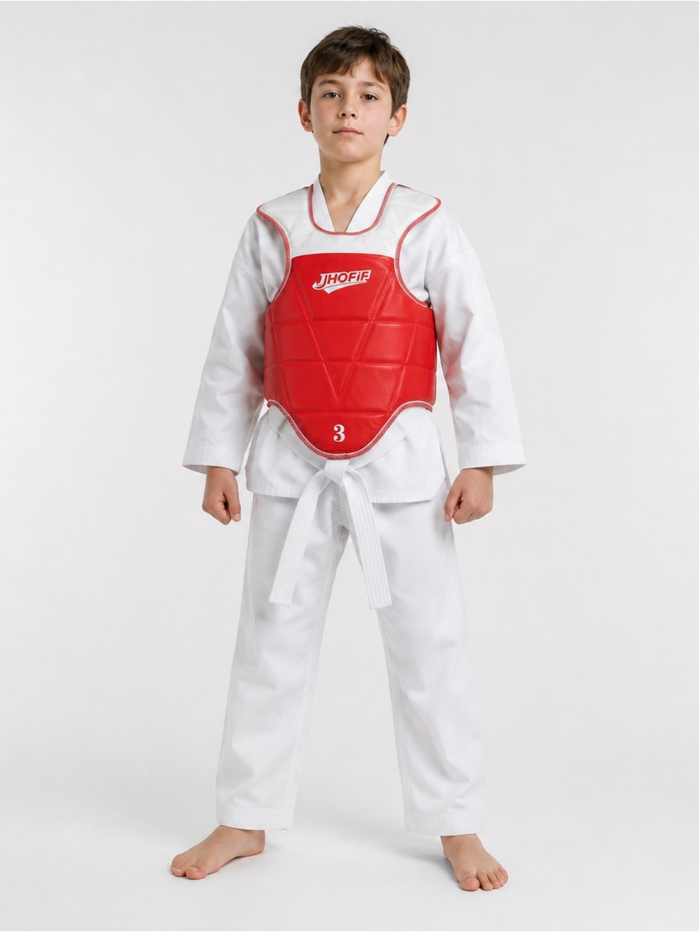 JHOFIF Reversible Martial Arts Chest Guard Red Blue Size 3 MMA Taekwondo Boxing